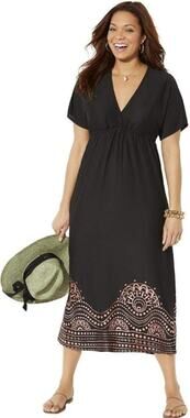 Swimsuits for All NWT Size 18/20 Kate V-Neck Cover Up Maxi Dress Rose Gold Trim